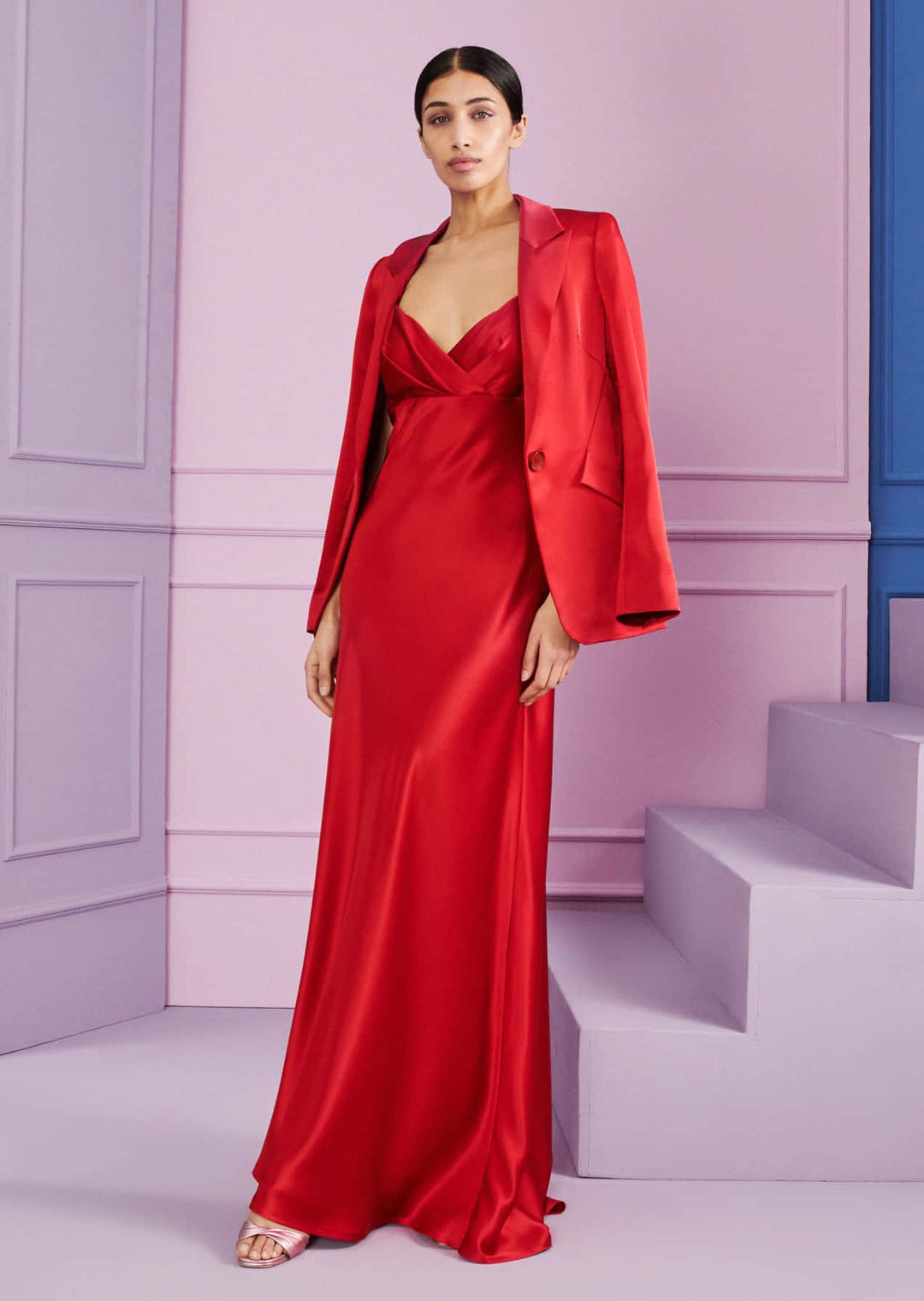 Crepe Satin Gown