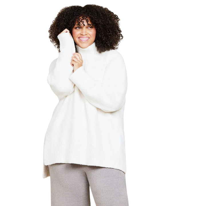 CozyChic High Low Pullover - Cream