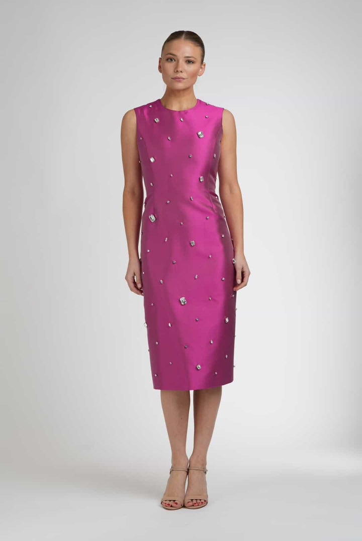 Magenta scattered jewel dress