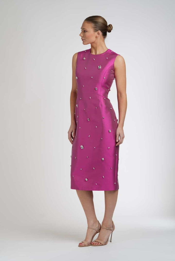 Magenta scattered jewel dress