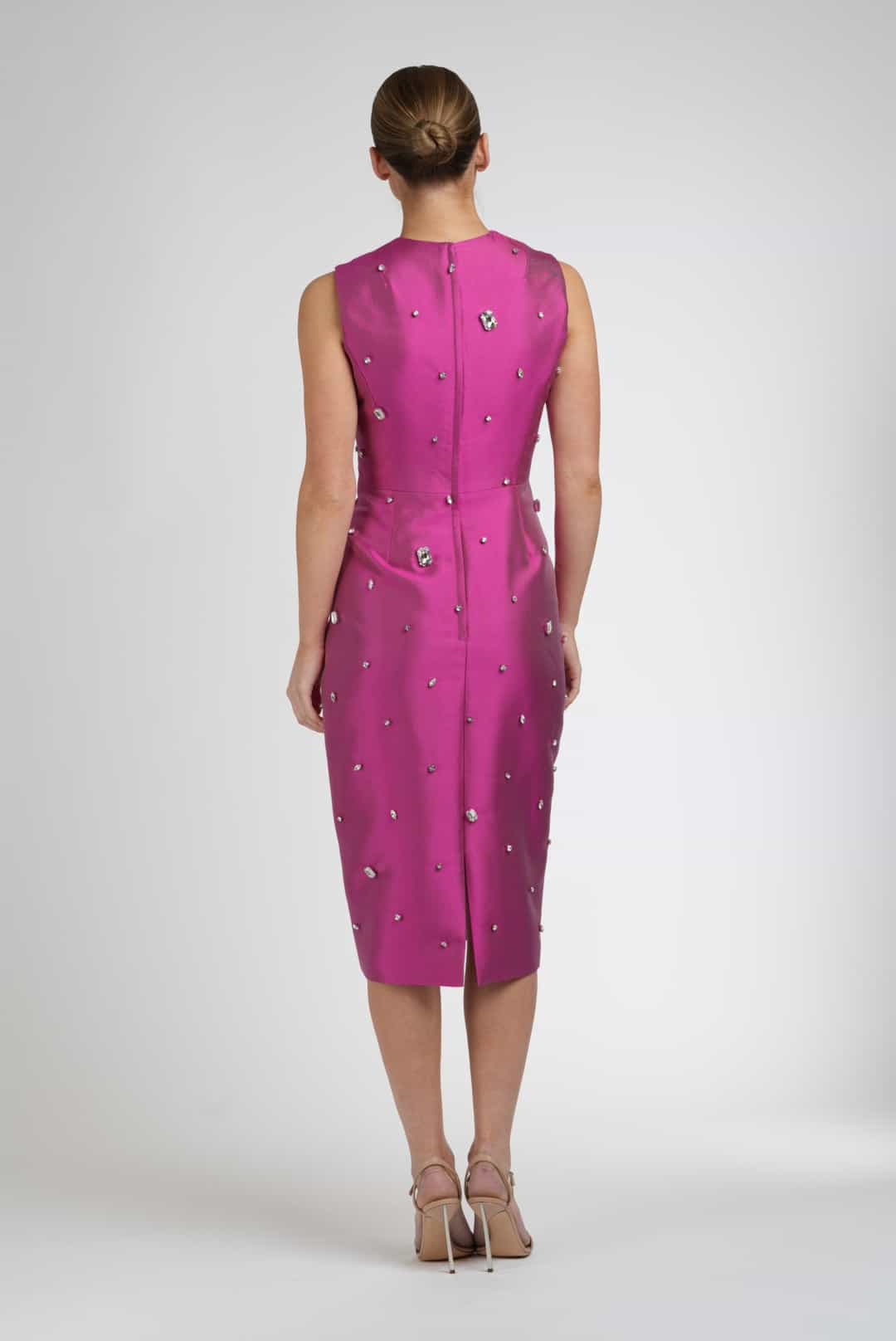 Magenta scattered jewel dress