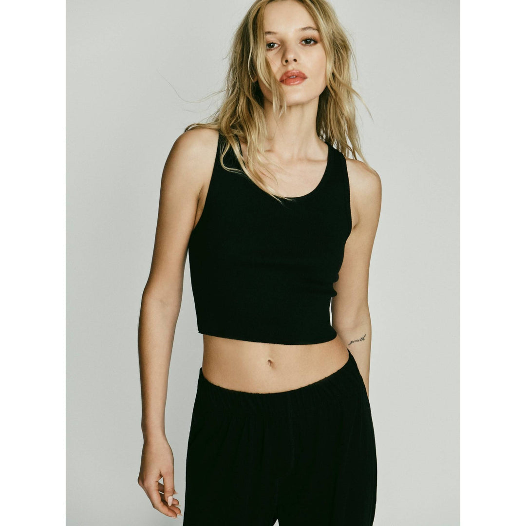 Cropped Scoop Neck Tank