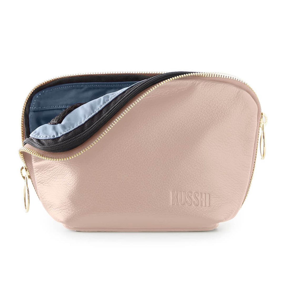 Everyday Cosmetic Bag Leather Blush/Grey