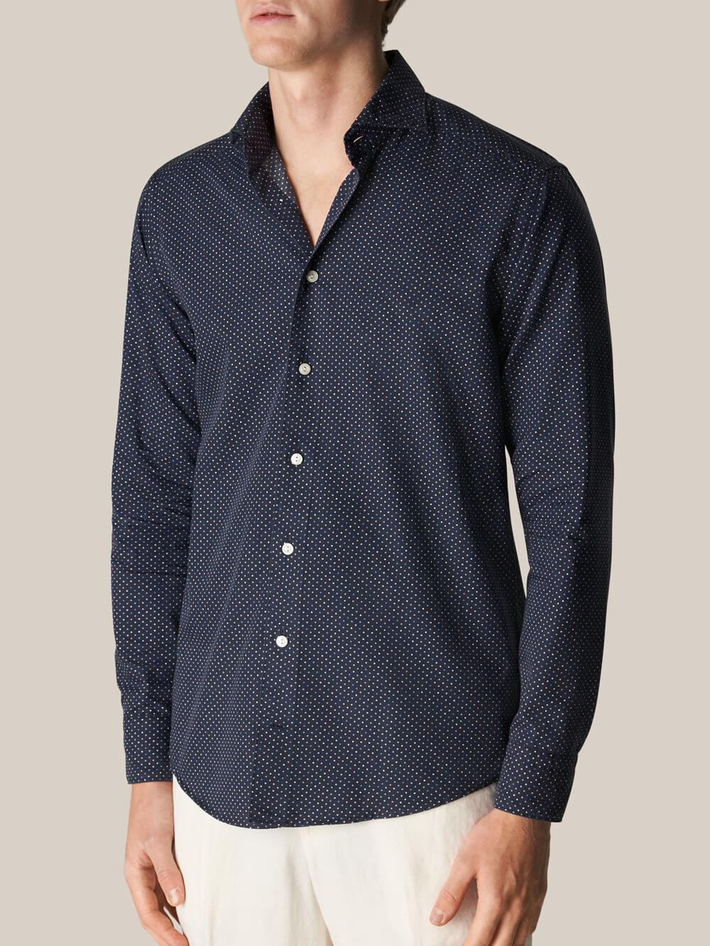 Navy Blue Polka Dot Shirt