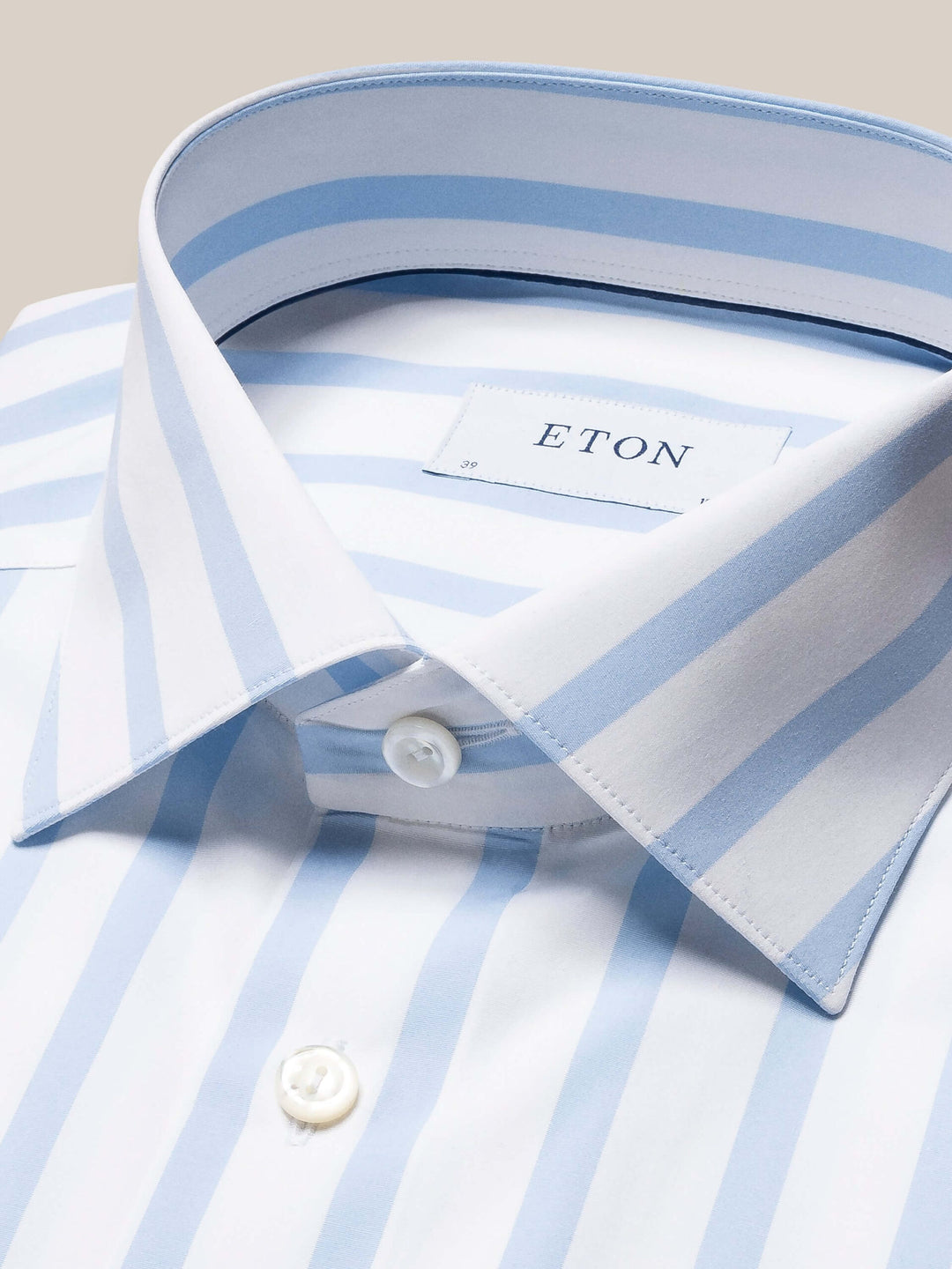 Light Blue Wide Stripe Poplin Shirt