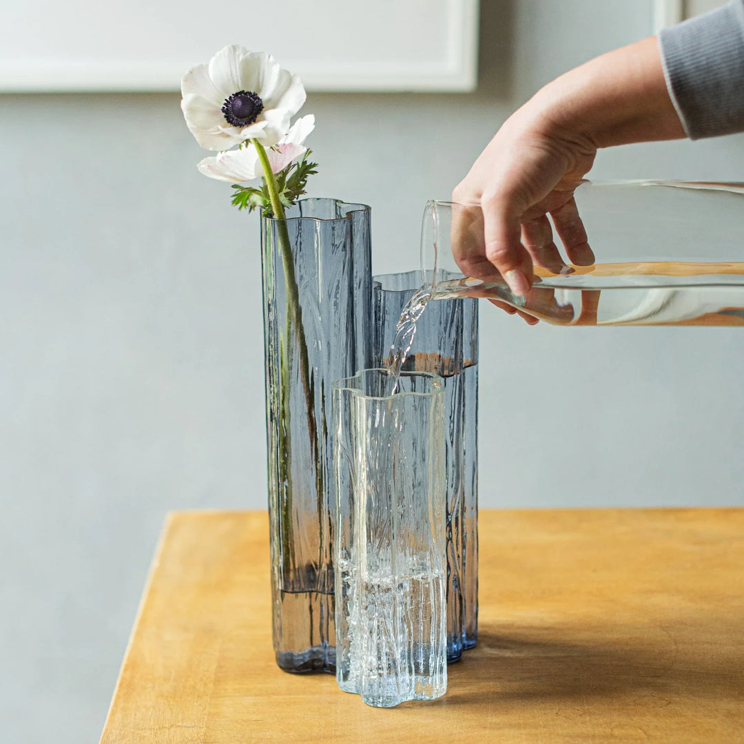 Flora Glass Grey Vase