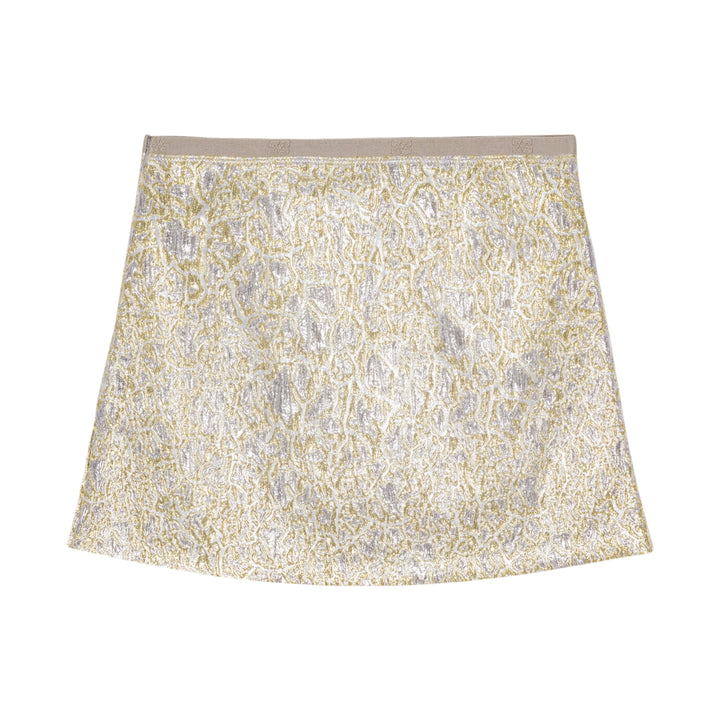 Ganni Metallic Cloque Elasticated Mini Skirt