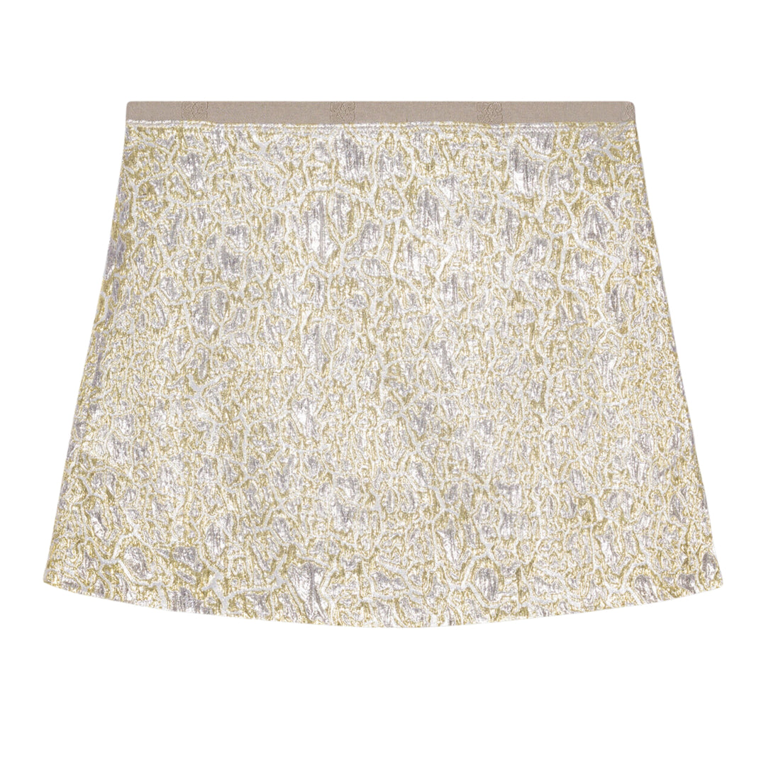 Ganni Metallic Cloque Elasticated Mini Skirt