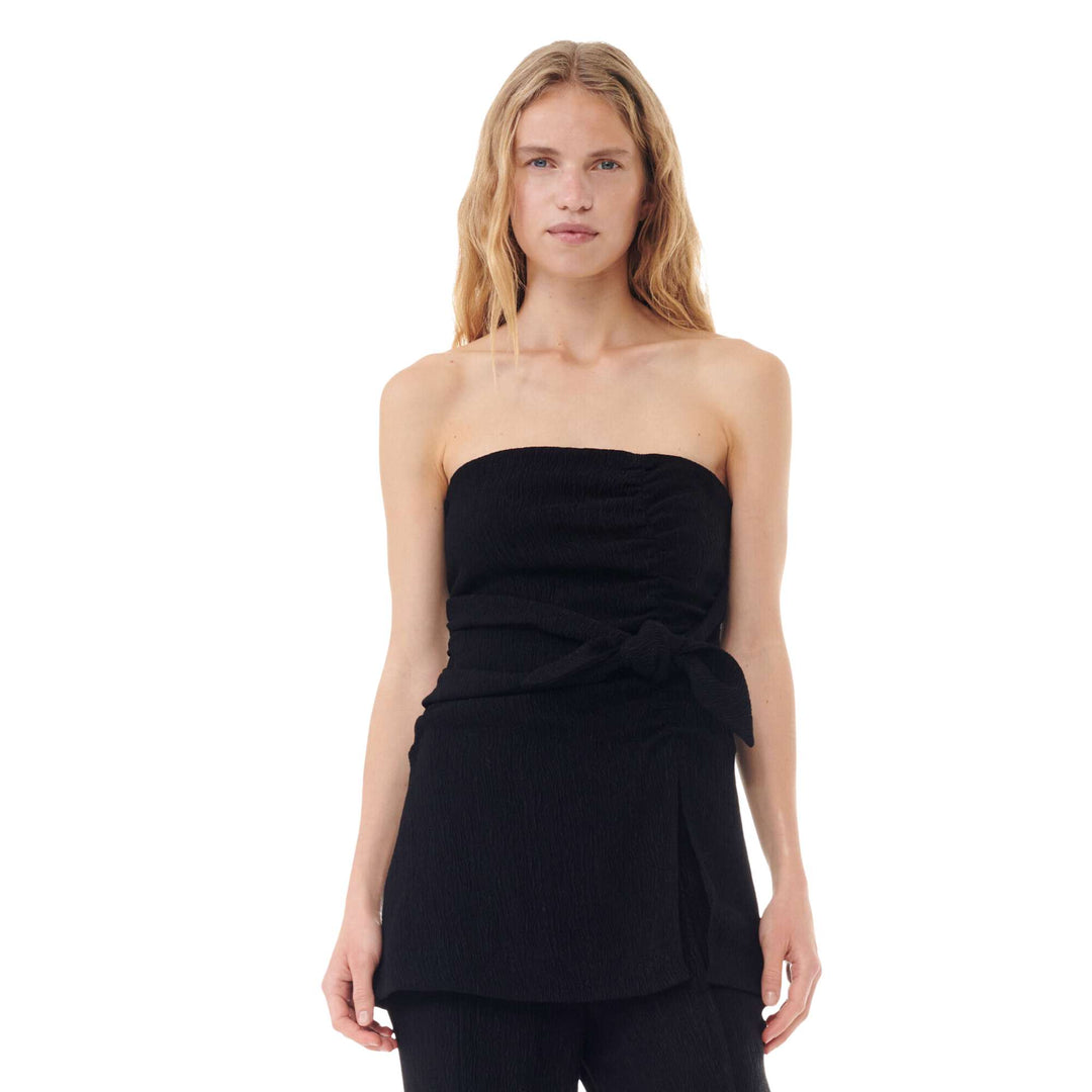 Viscose Stretch Crepe Strapless Top