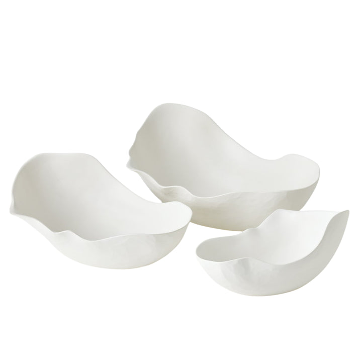 Global Views Horn Bowl Matte White Medium