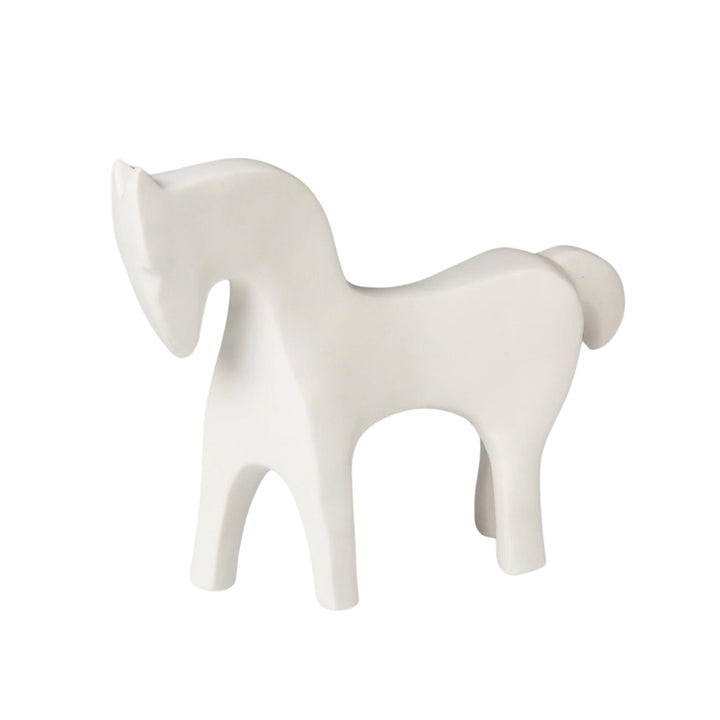 Global Views Horse Matte White