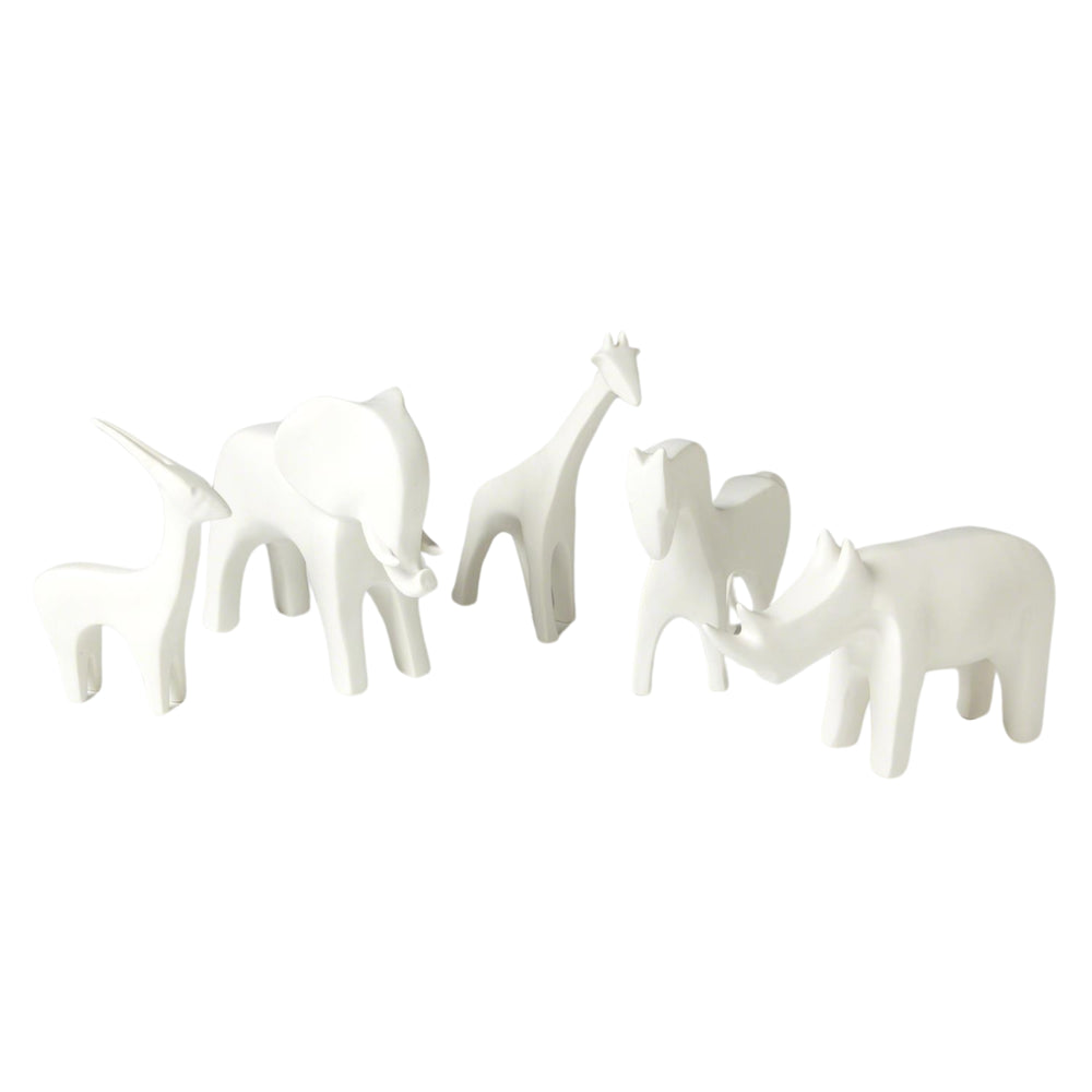 Global Views Horse Matte White