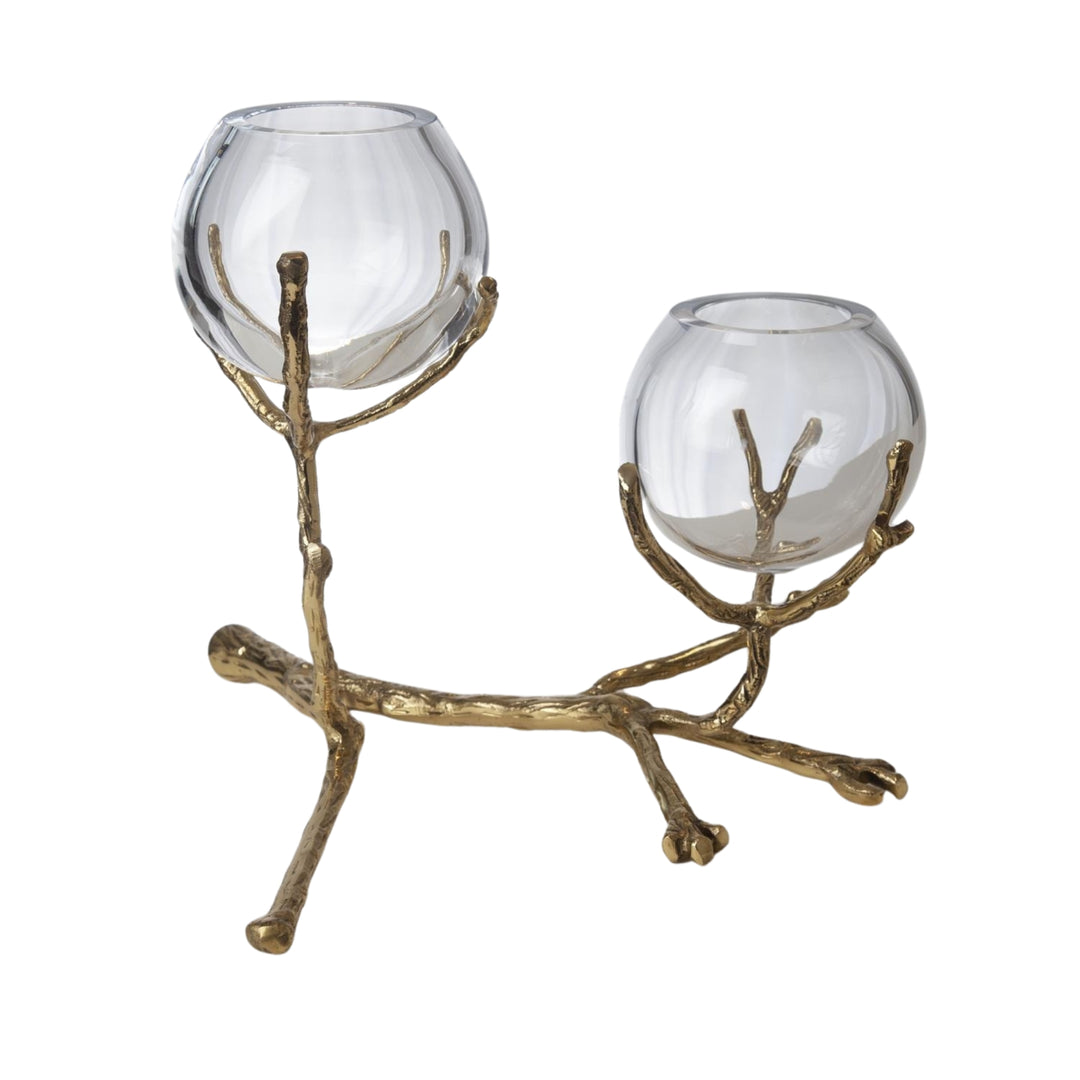 Global Views Twig 2 Vase Holder in Brass