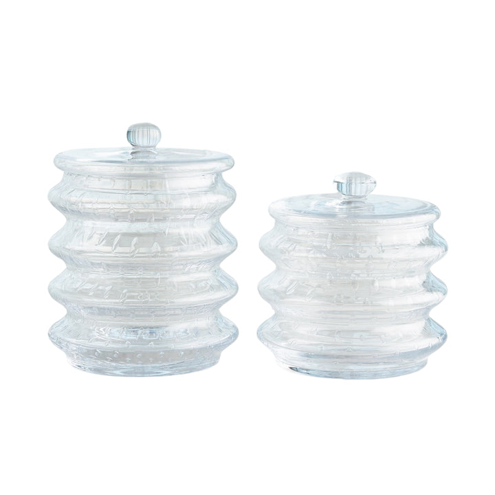 Global Views Wave Large Clear Seeded Canister