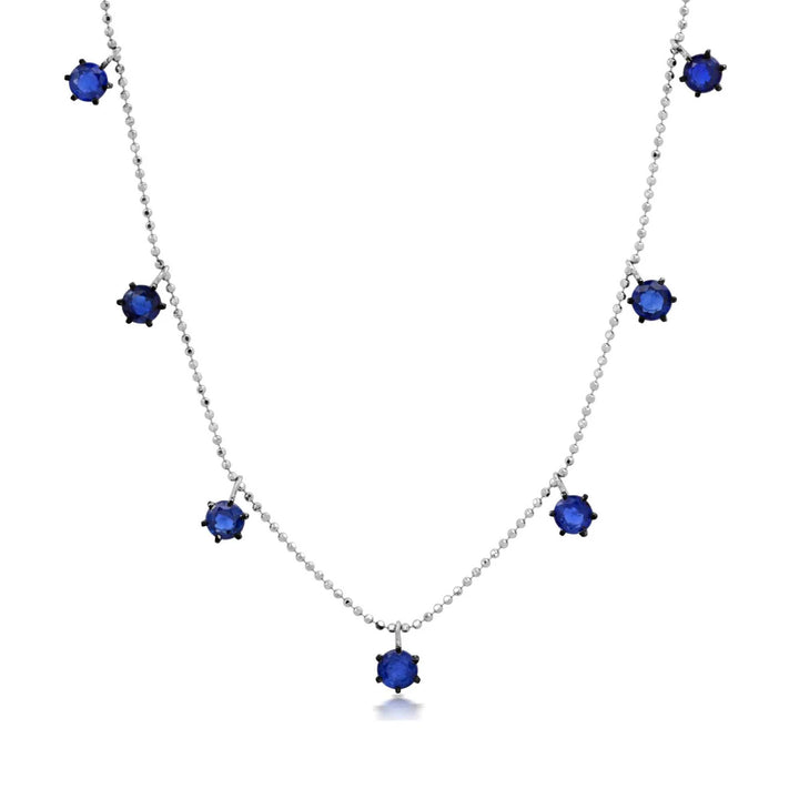 2ct Blue Sapphire Floating Necklace