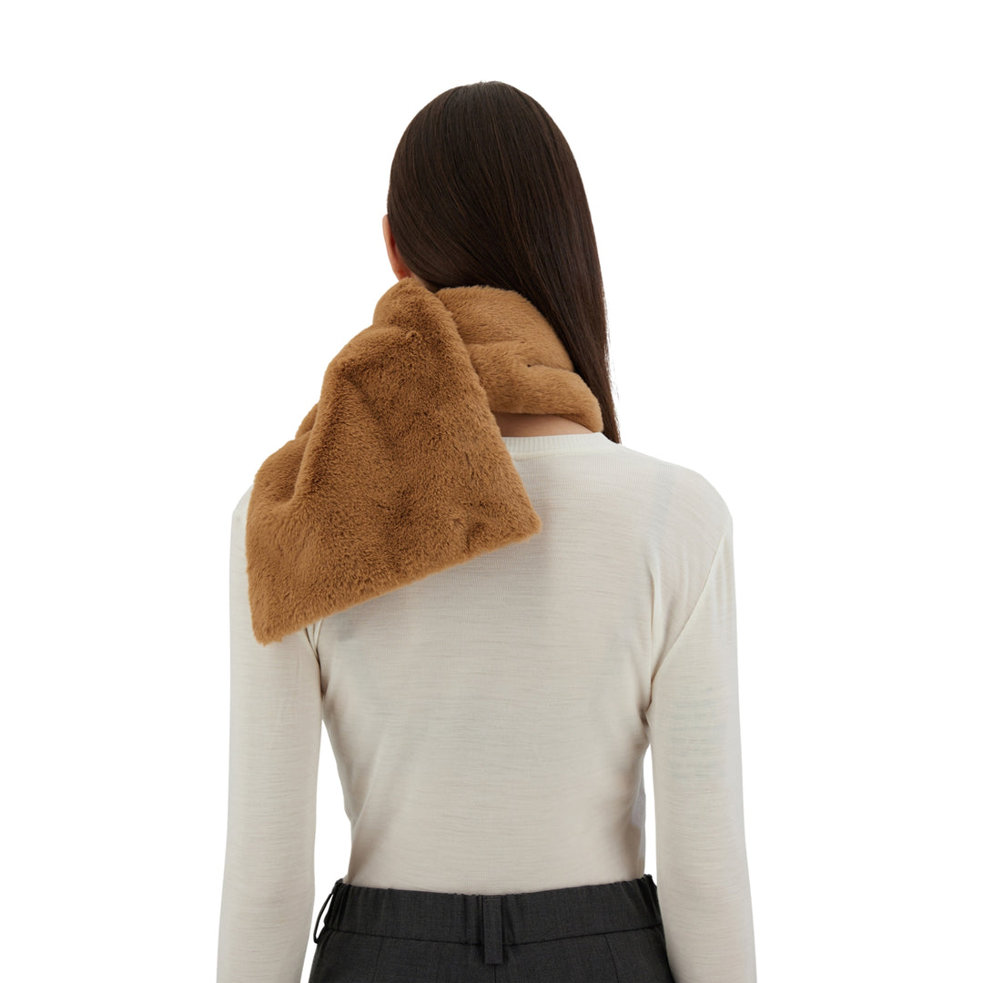 Herno Faux Fur Scarf in Camel