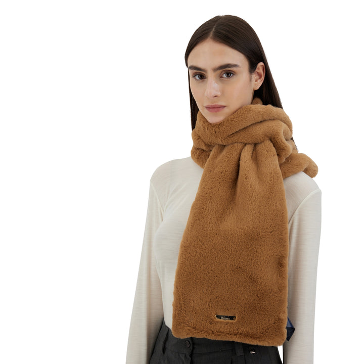 Herno Faux Fur Scarf in Camel