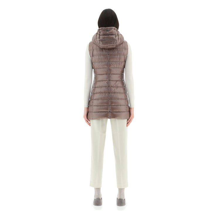 Serena Nylon Long vest in Rose Pink