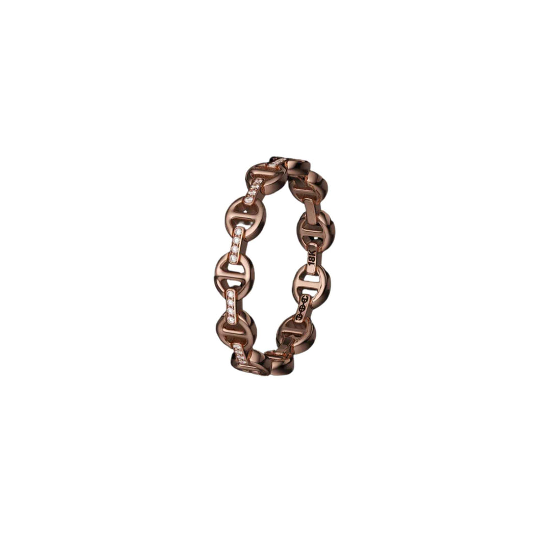 Micro Dame II Diamond Rose Gold Ring - Size 6