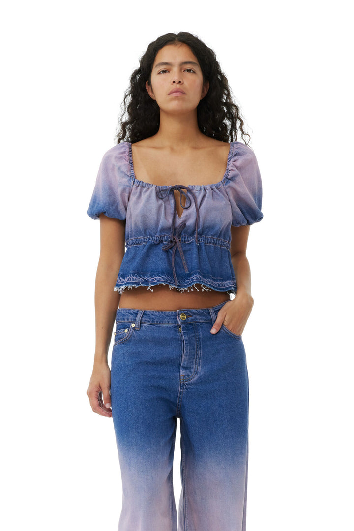 Future Denim Puff Sleeve Top