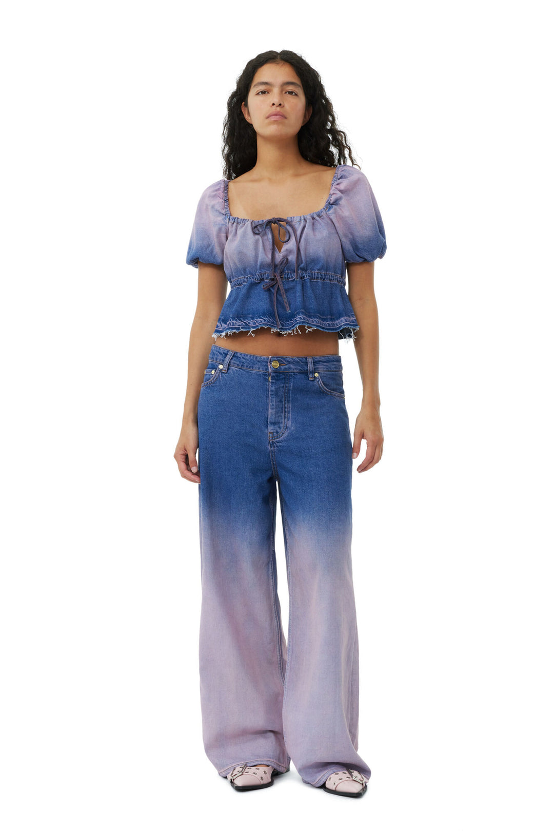 Future Denim Puff Sleeve Top