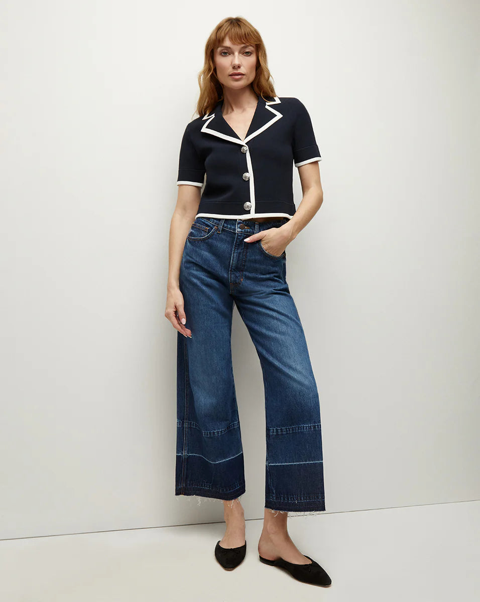 Taylor Cropped High Rise Wide Jean