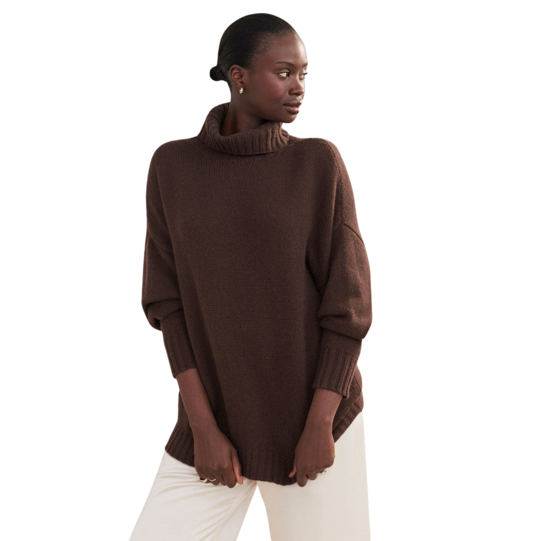 Jenni Kayne Cashmere Porter Turtleneck in Chocolate