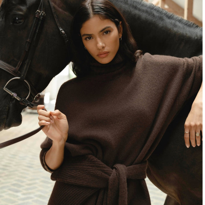 Jenni Kayne Cashmere Porter Turtleneck in Chocolate