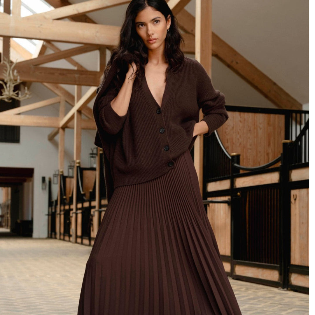 Jenni Kayne Pleated Skirt in Chocolate