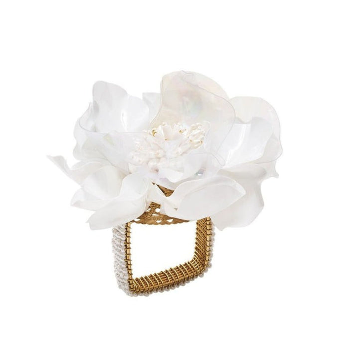 Gardenia Napkin Ring - White in Kim Seybert