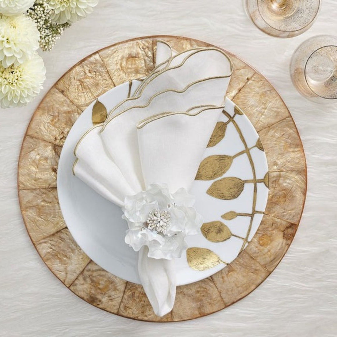 Gardenia Napkin Ring - White in Kim Seybert