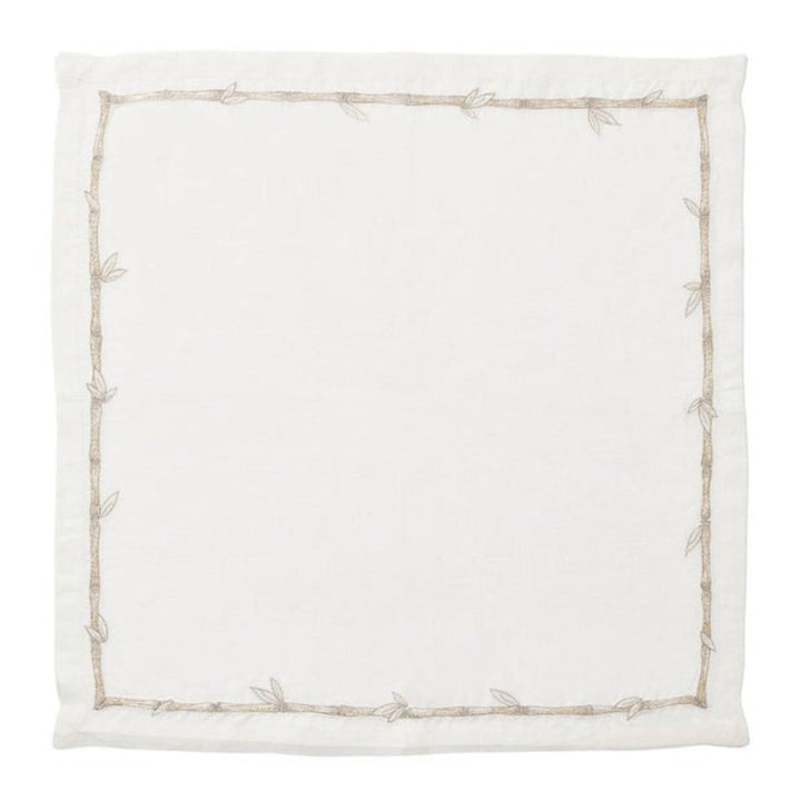 Bamboo Napkin - White/Gold/Silver in Kim Seybert