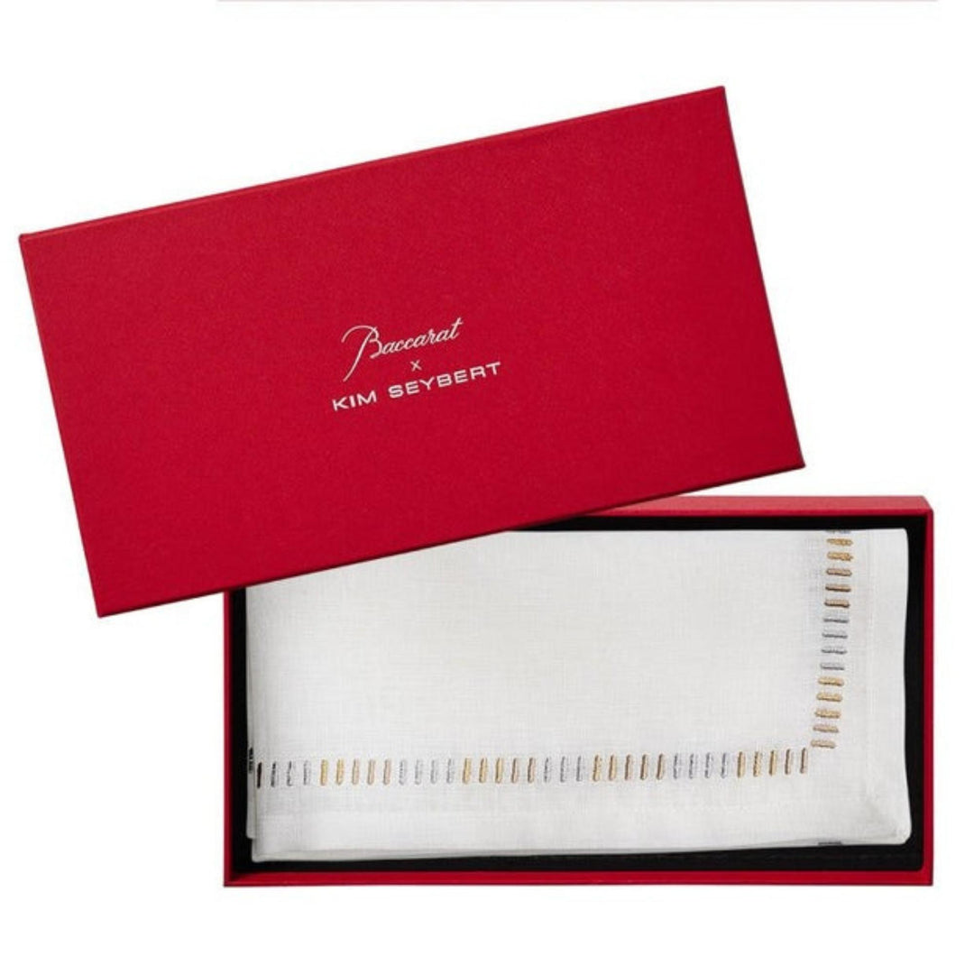 Harmonie Napkin White_Red_Gold in Kim Seybert