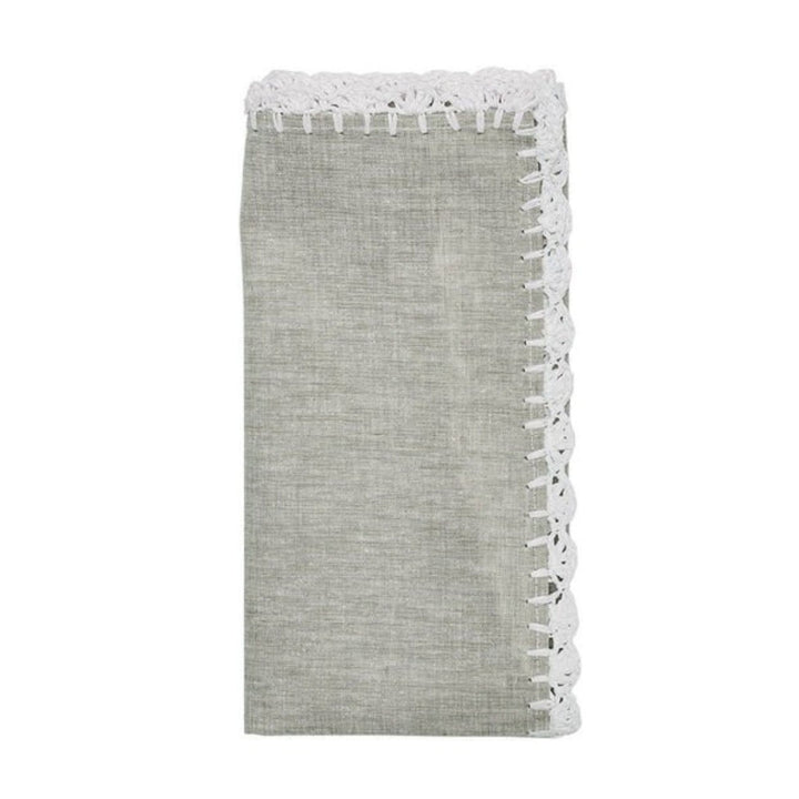 Shell Edge Napkin - white/grey in Kim Seybert