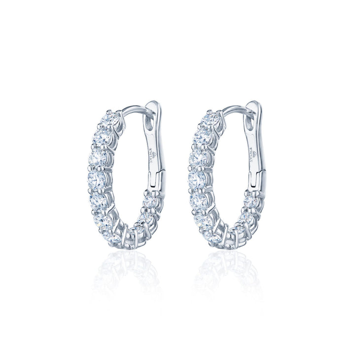 1.01ct Petite Diamond Hoop Earrings