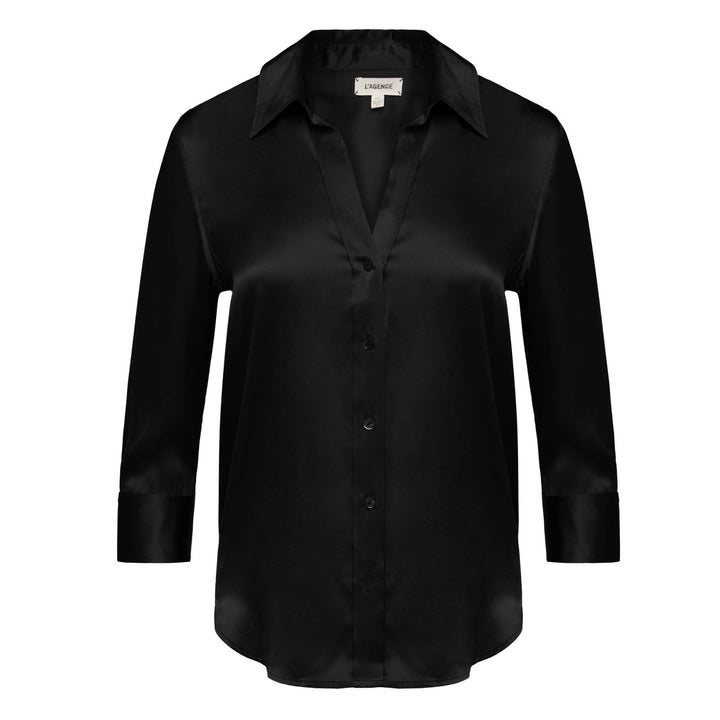 Dani 3/4 Sleeve Blouse - Black - S