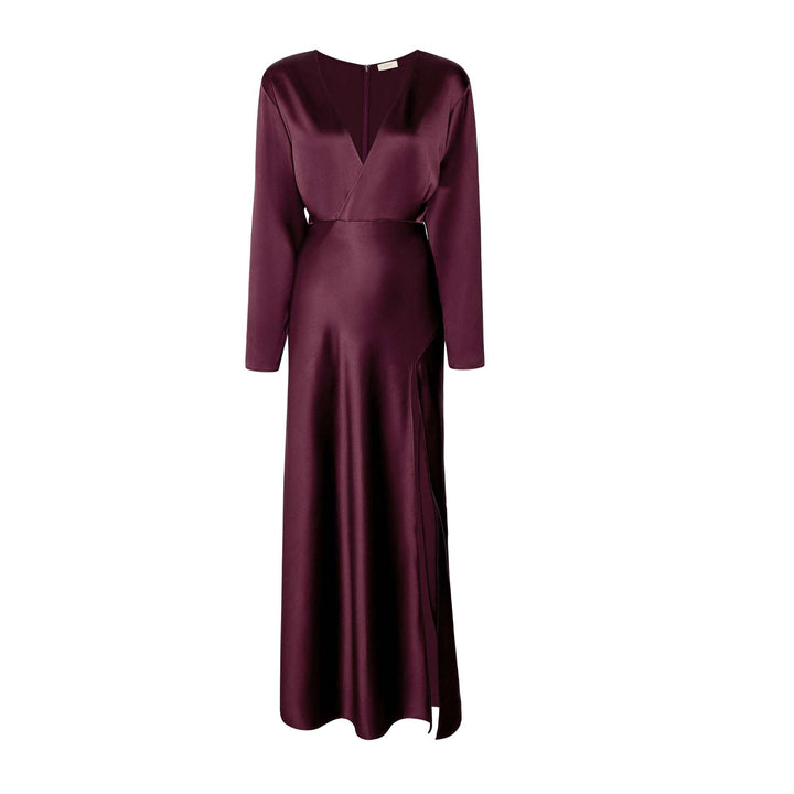 Satin V Neck Dress