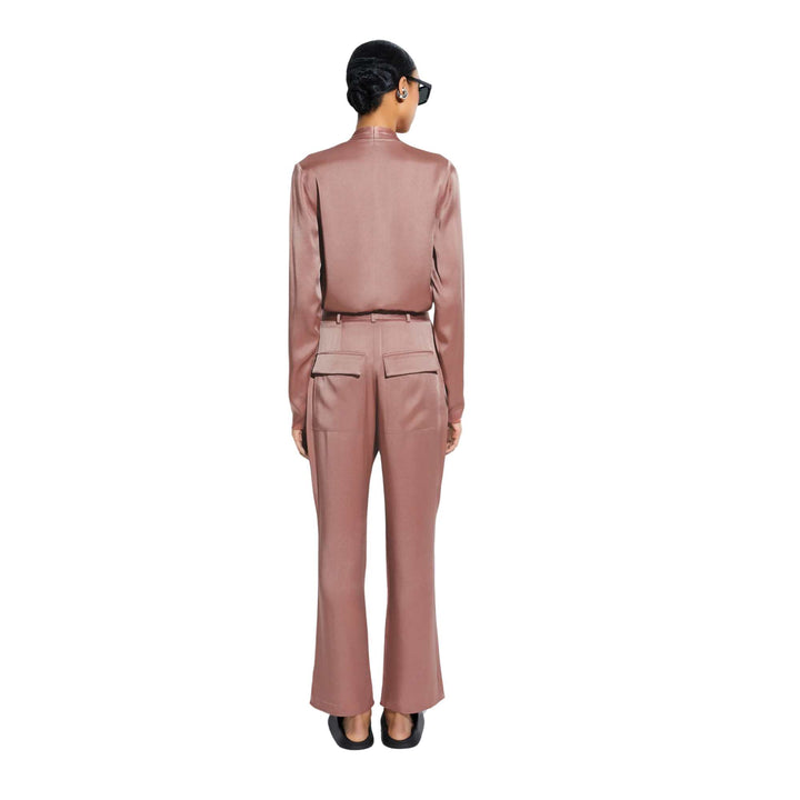 Satin Tapered Pleated Pant