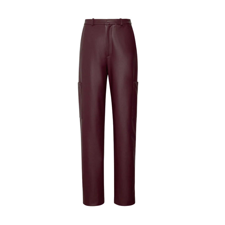 Stretch Faux Leather Tapered Trouser