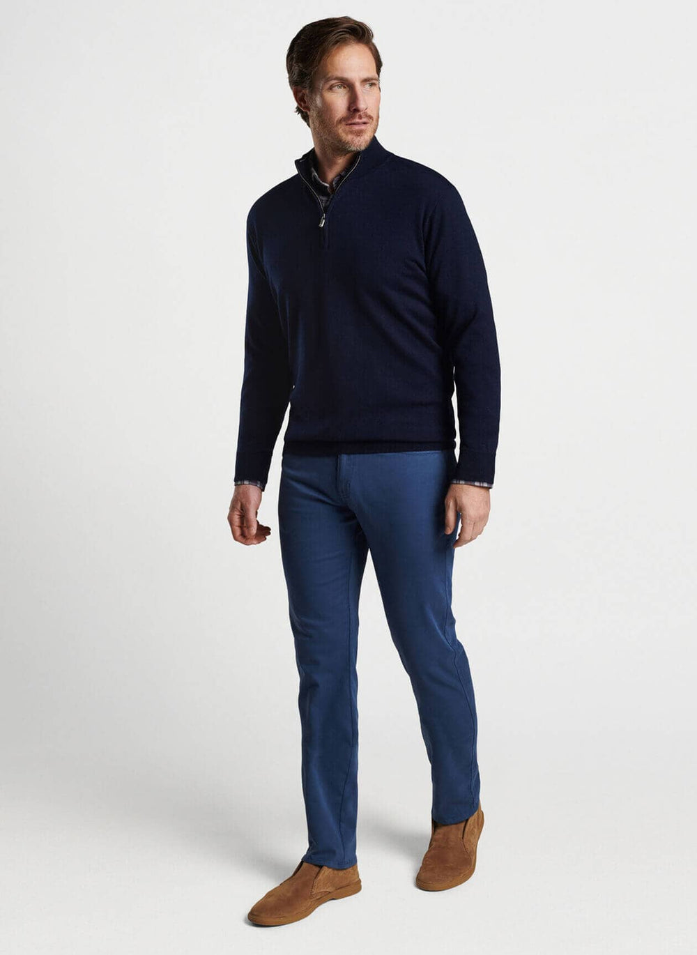 This Autumn Crest sweater highlights a signature seasonal blend of Merino wool and lyocell. Incredibly soft and breathable, this unique composition is designed to maintain its shape after each wear. Offered in a variety of colors for your weekday and weekend wardrobe.