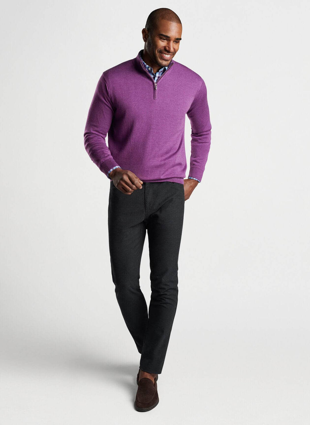 This Autumn Crest sweater highlights a signature seasonal blend of Merino wool and lyocell. Incredibly soft and breathable, this unique composition is designed to maintain its shape after each wear. Offered in a variety of colors for your weekday and weekend wardrobe.