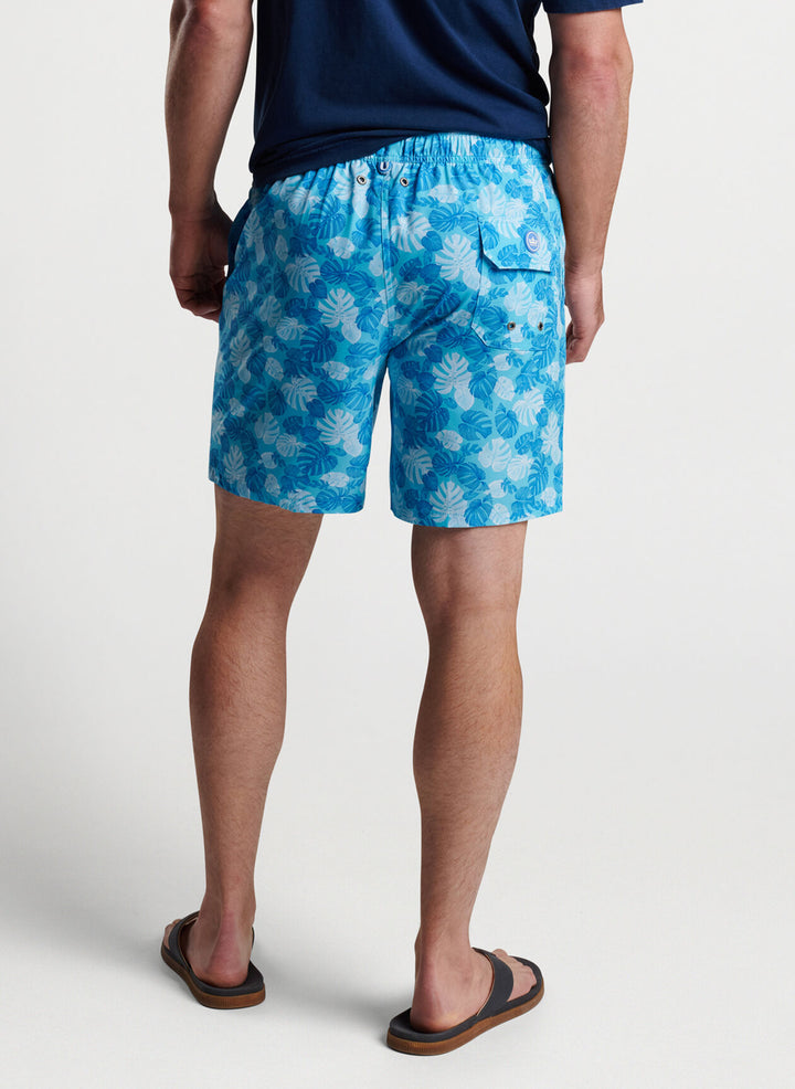 Linework Monstera Swim Trunk