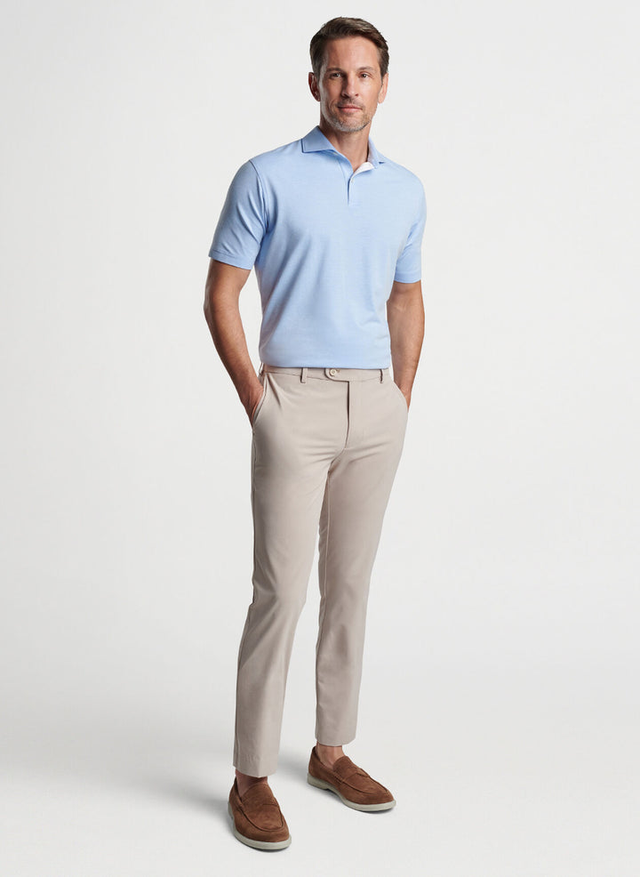 Albatross Cotton Blend Pique Polo in Blue