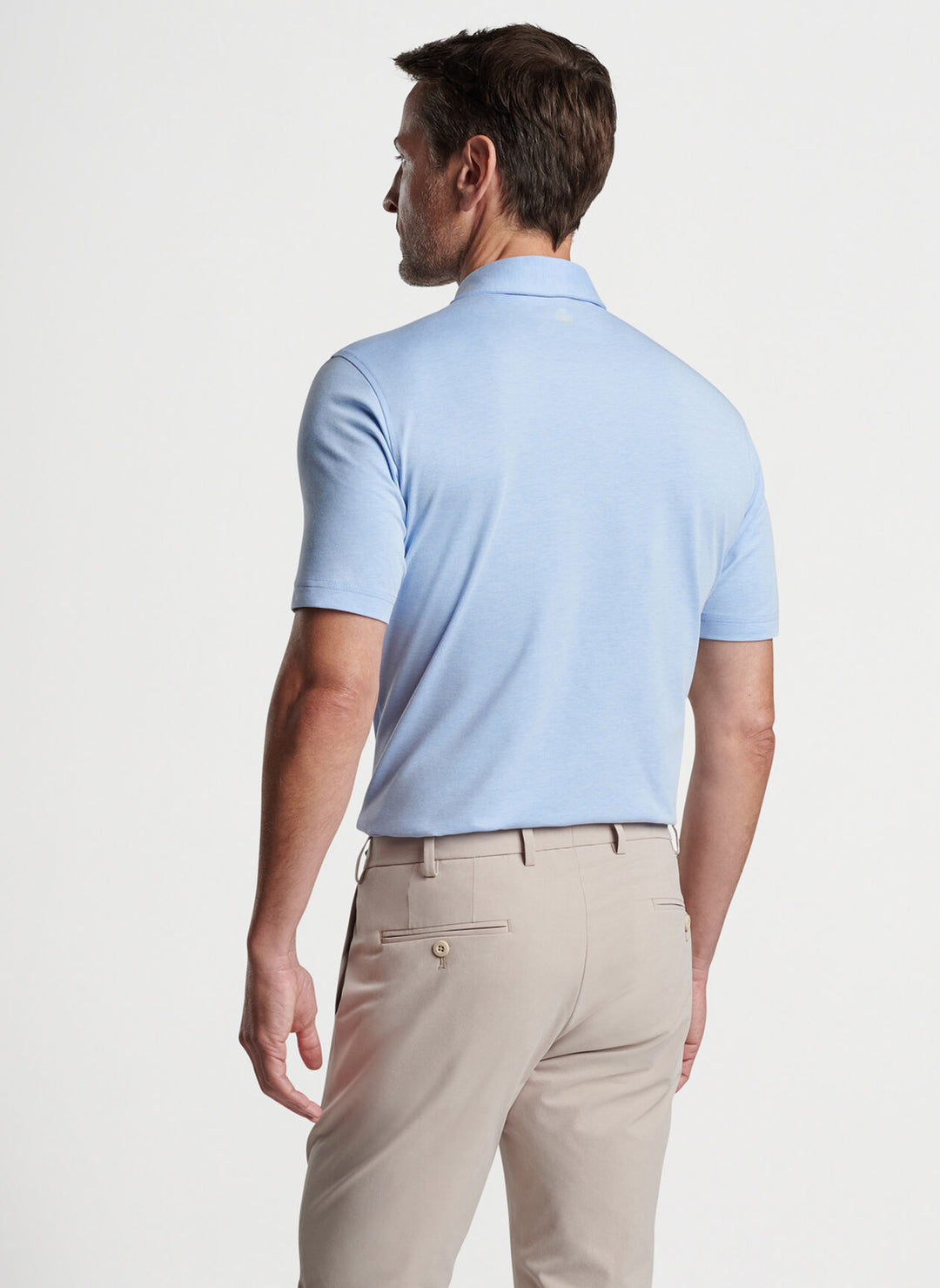 Albatross Cotton Blend Pique Polo in Blue