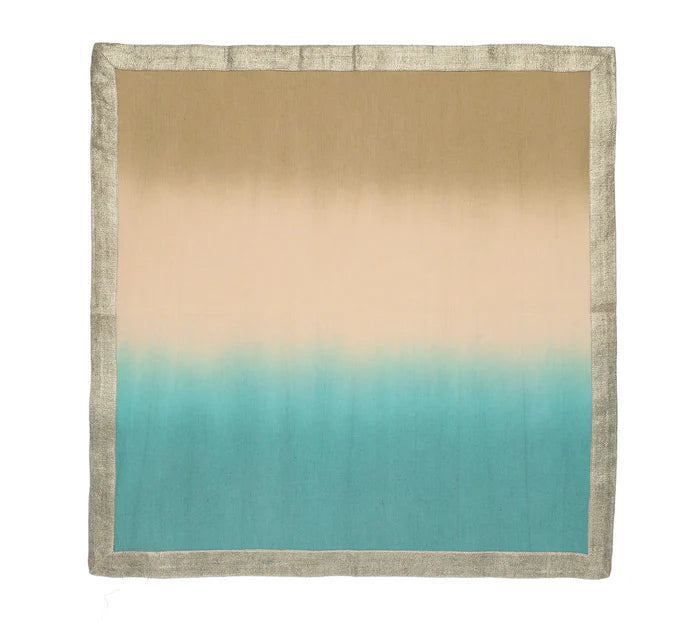 Dip Dye Napkins in Cool Tones - Natural & Seafoam