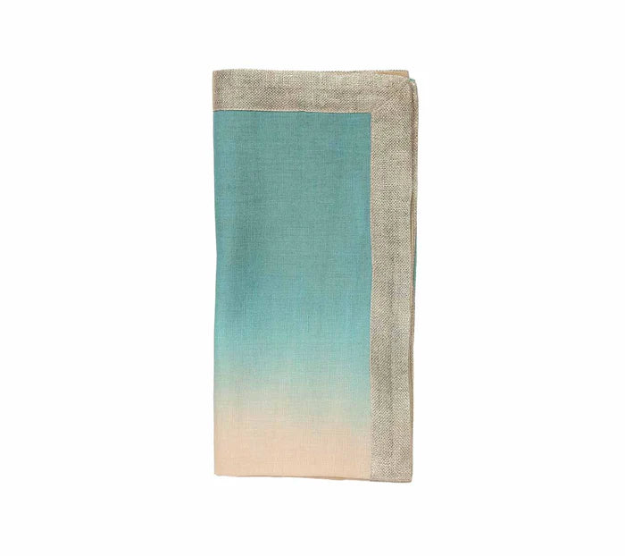 Dip Dye Napkins in Cool Tones - Natural & Seafoam