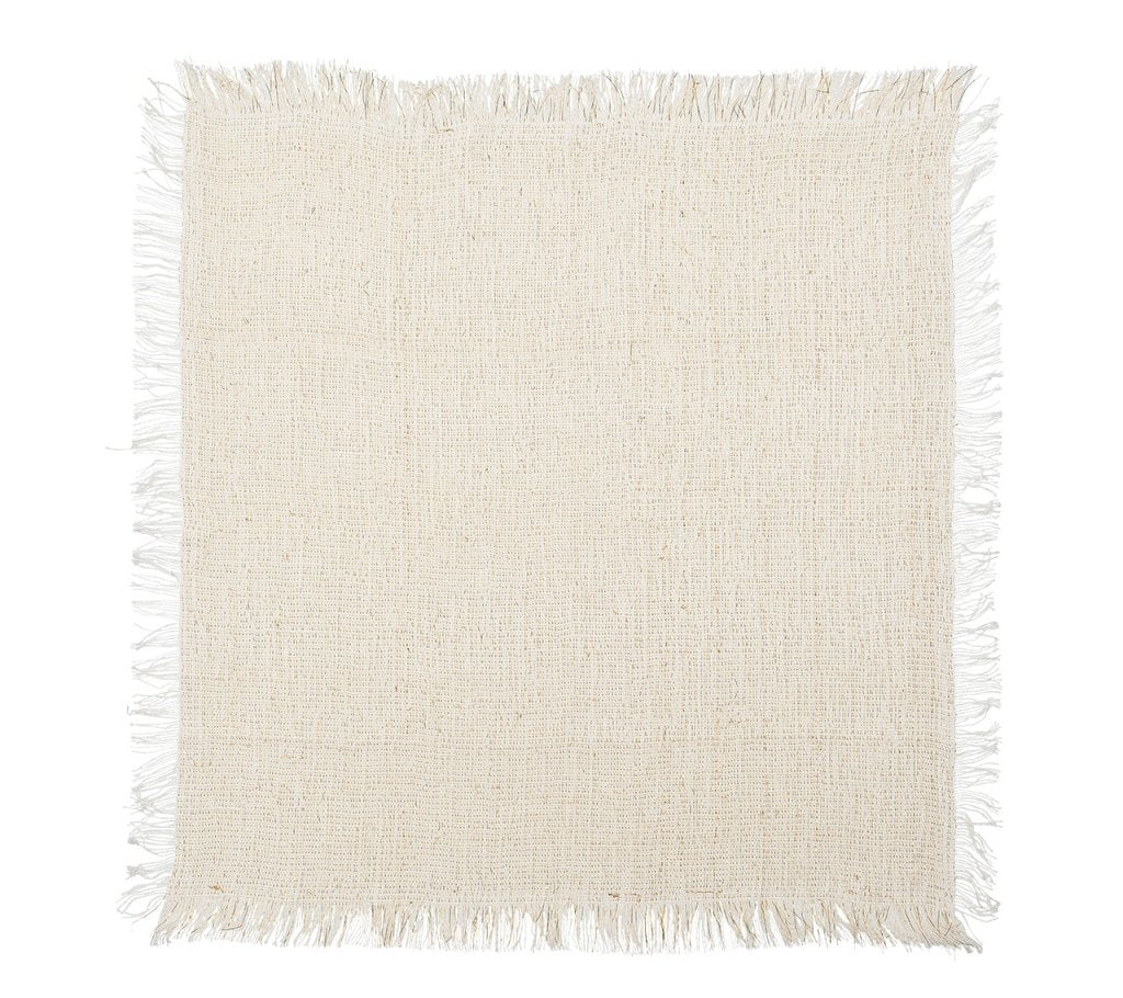 Fringe Napkin in White and Gold