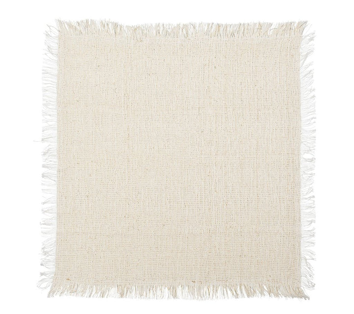 Fringe Napkin in White and Gold