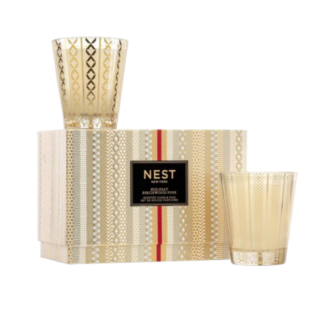 Nest New York Festive Candle Duo Holiday & Birchwood Pine