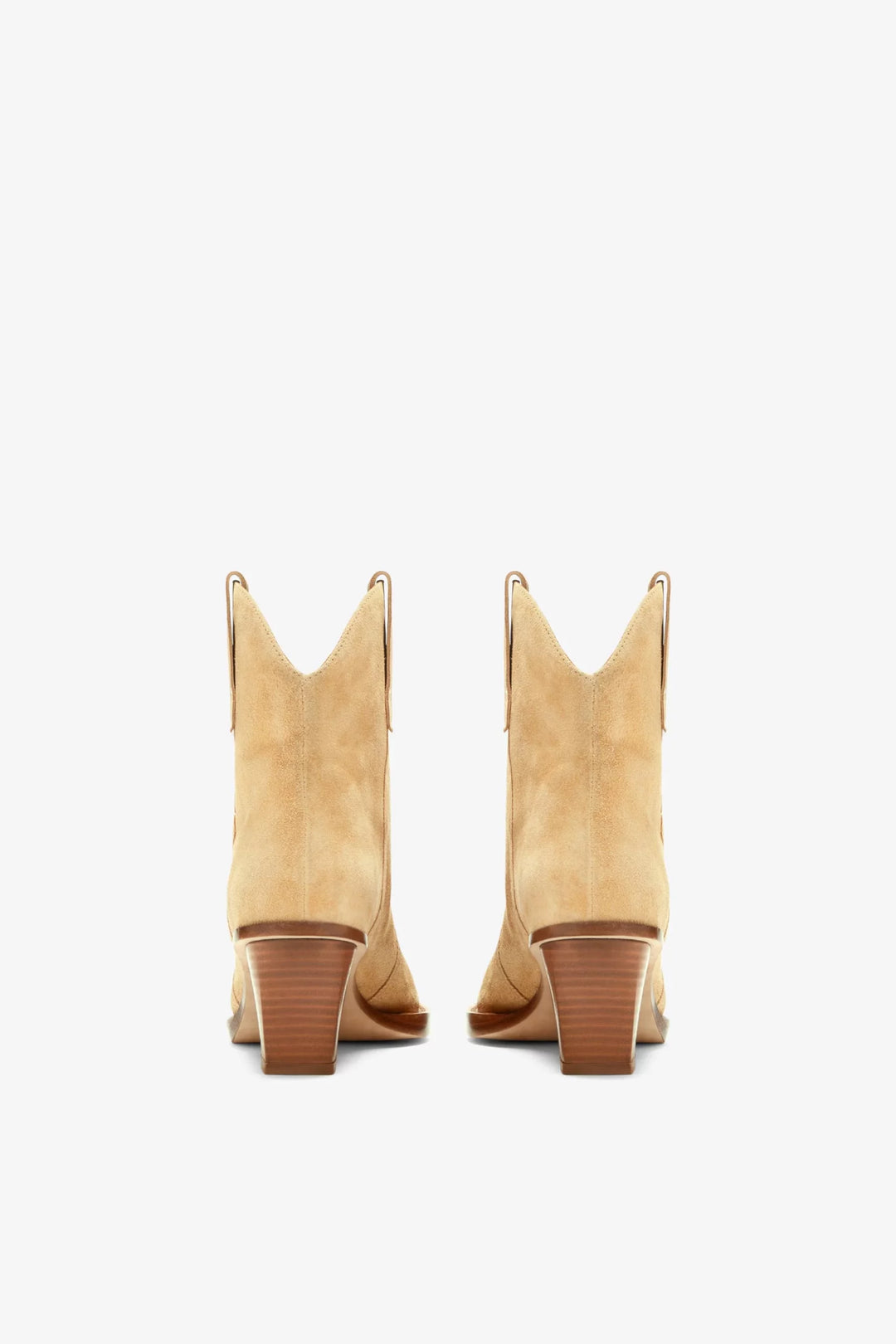 Ankle Heeled Bootie in Calf Suede